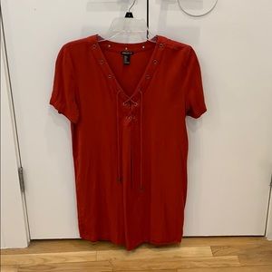 Loose red dress